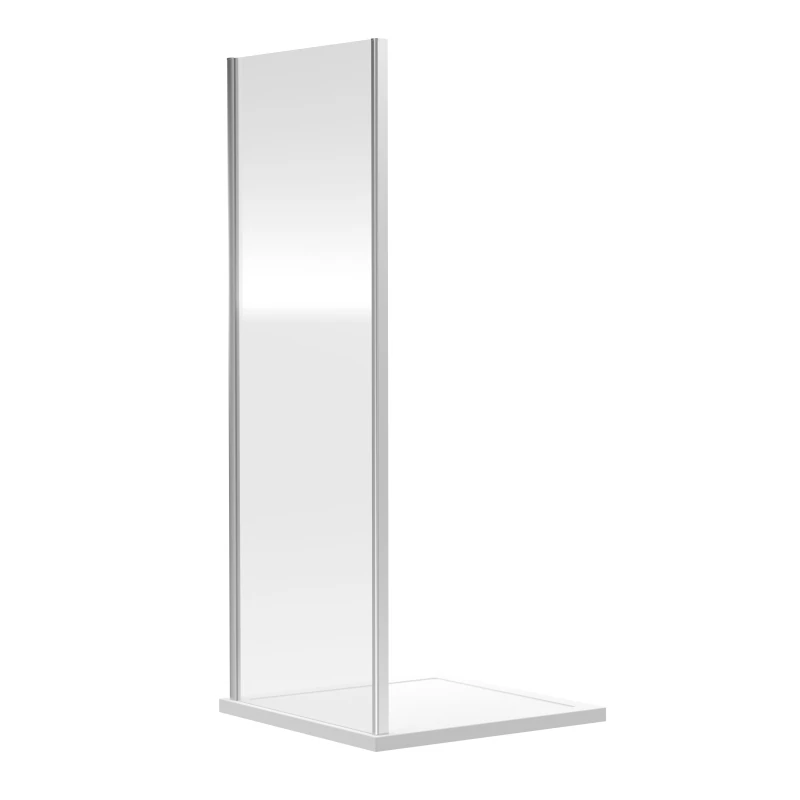 Image of Balterley Safety Glass Reversible Shower Side Panel Chrome 6mm 800mm Silver
