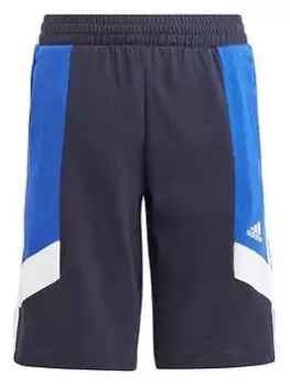 Image of adidas Sportswear Junior Colour Block 3-Stripes Short - Navy, Navy/Blue, Size 7-8 Years