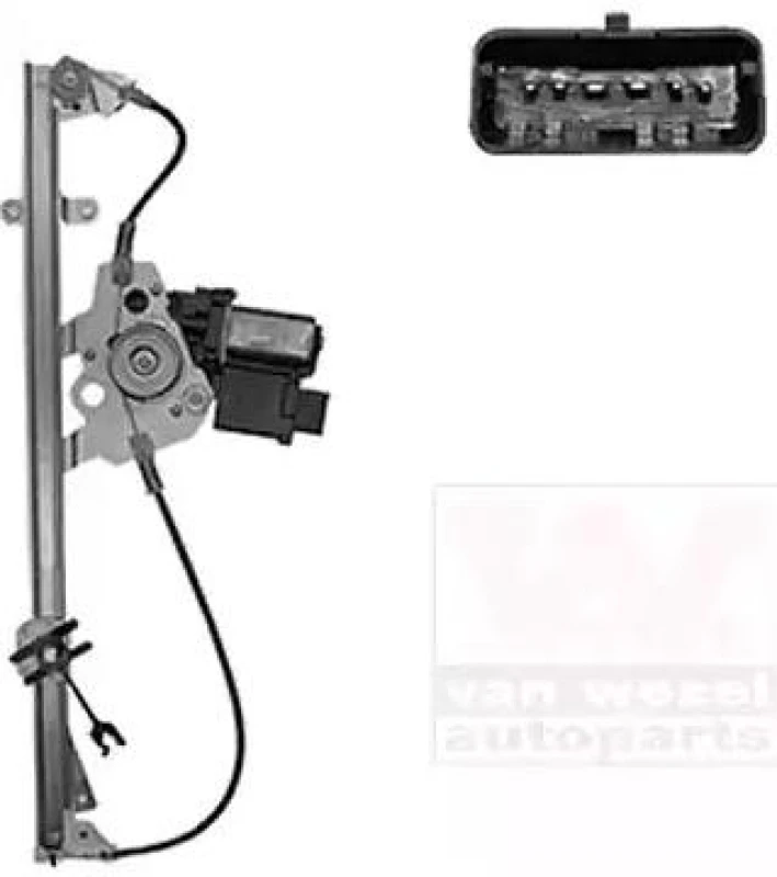 Image of VAN WEZEL 0982262 Window regulator Right Front, Operating Mode: Electric, with electric motor Window Winder (1561)