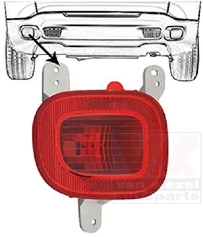 Image of VAN WEZEL Rear fog light VAN WEZEL 2128929