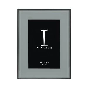 Image of Black Aluminium & Glass Frame with Grey Mount (4 x 6)