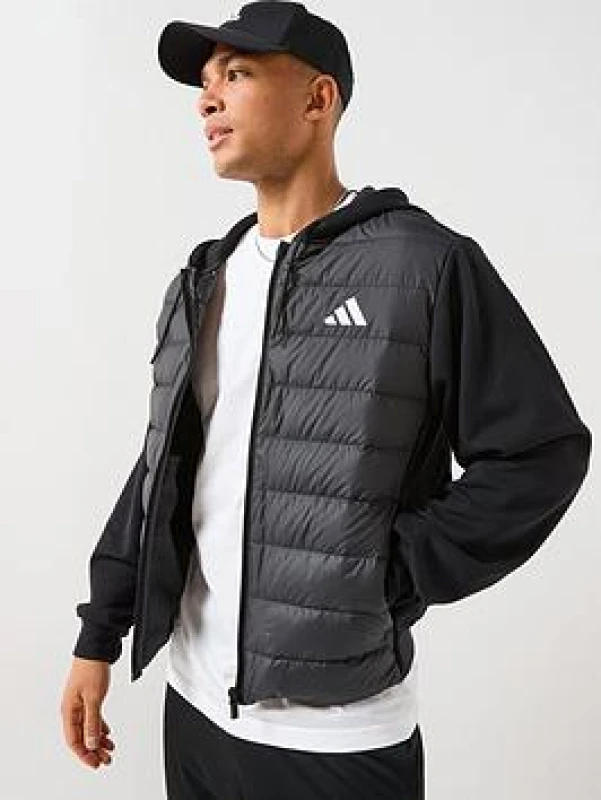 Image of Adidas SPORTSWEAR 2 in 1 Hybrid Jacket Black Men XS;XL;L;M;S