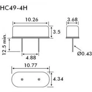 Image of Quartz crystal EuroQuartz QUARZ HC49US HC494H 9.8304 MHz