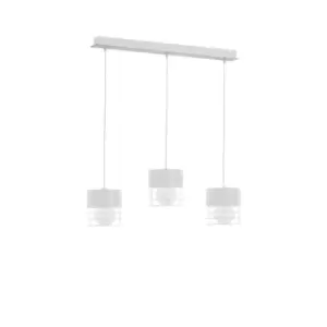 Image of Casa Bar Pendant Ceiling Light White, Wood, 60cm, 3x E27