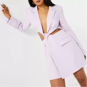 image of Missguided Plunge Cut Out Blazer Mini Dress - Purple