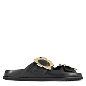 Image of Ted Baker Flolah Buckle Mule Sliders - Black