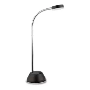 Image of Tobias Table Lamp 1 Light 3W LED 3000K, 300lm, Matt Black/Frosted Acrylic/Polished Chrome, 3yrs Warranty