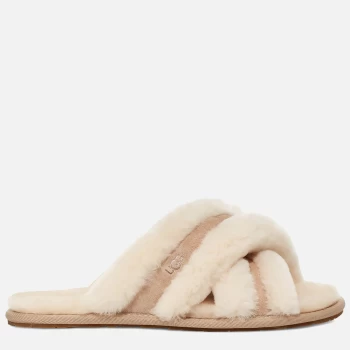 Image of UGG Womens Scuffita Sheepskin Slide Slippers - Sand - UK 7