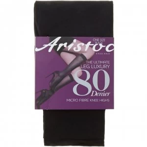 image of Aristoc The ultimate luxury leg 80 denier knee high socks - Black