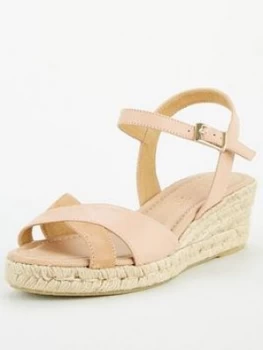 image of OFFICE Motivate Wedge Sandals - Nude Leather, Nude Leather, Size 3, Women