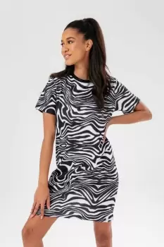 HYPE WOMENS BLACK WAVE TEE DRESS