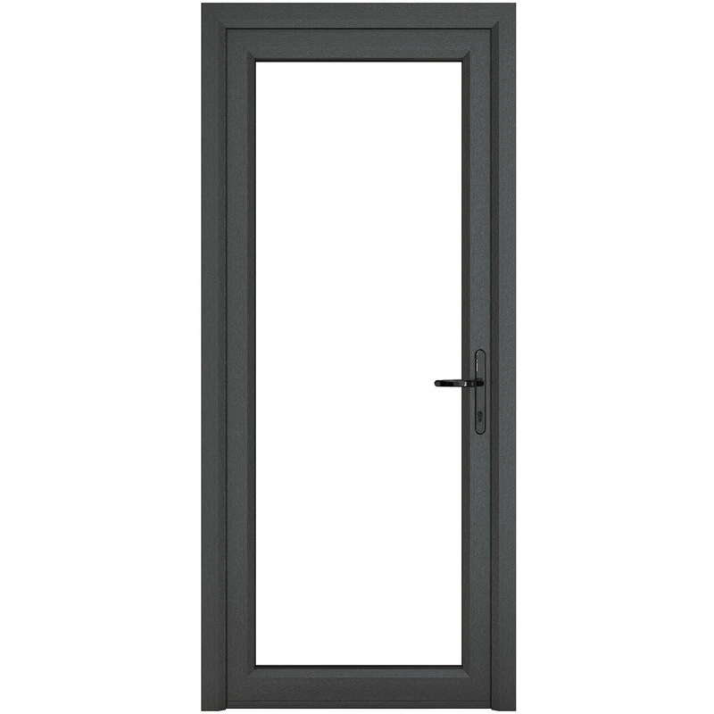 Image of Crystal Triple Glazed Single Door Full Glass Grey/White Lh 840 X 2090Mm Clear, Grey 1RLHGW84209CLTG