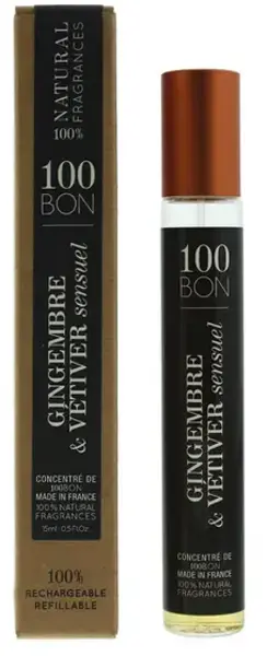 image of 100 Bon Gingembre and Vetiver Sensuel Eau de Parfum Unisex 15ml