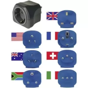 Image of Brennenstuhl 1508160 Travel adapter 7 Piece set 1508160