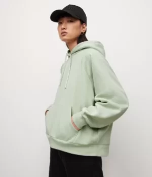 Image of AllSaints Womens Talon Hoodie, Sage Green, Size: M