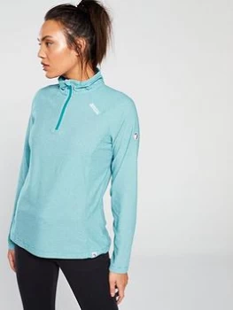 Image of Regatta Montes 1/4 Zip Top - Flouro Blue , Flouro Blue, Size 12, Women