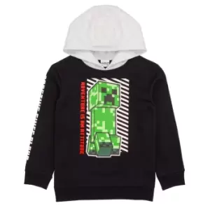 Image of Minecraft Boys Creeper Hoodie (12-13 Years) (Black/Grey/Green)