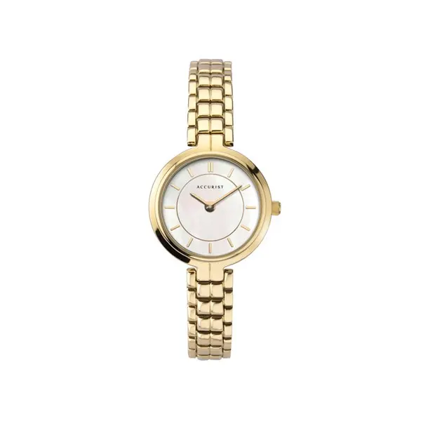 image of Accurist 8301 Gold Plated Mother Of Pearl Bracelet Watch - W72123