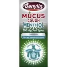 Image of Benylin Mucus Cough Menthol 100mg/5ml Syrup 150ml