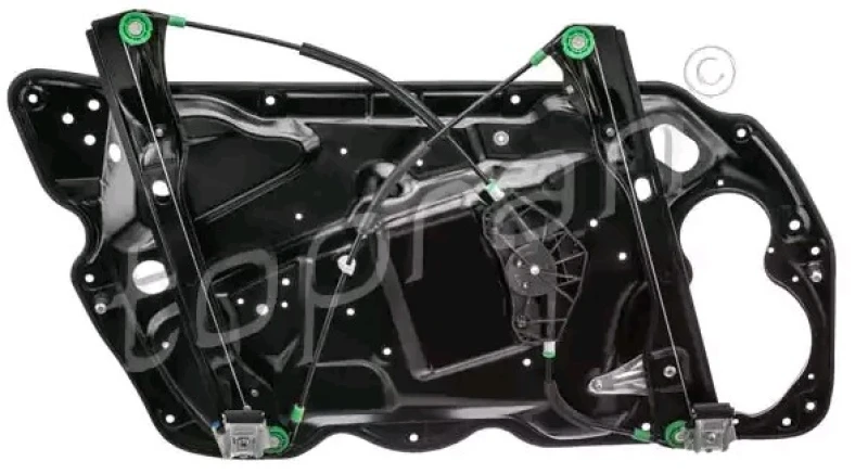 Image of TOPRAN 116 295 Window regulator Right Front, Operating Mode: Electric, without holder, with carrier frame Window Winder (1561)