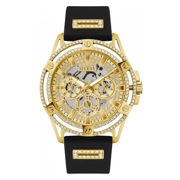 Image of Guess Watches Gents King Stainless Steel Gold Watch GW0537G2