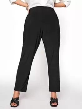 Image of Yours Flat Front 30" Wide Leg Trouser - Black, Size 18, Inside Leg 32, Women