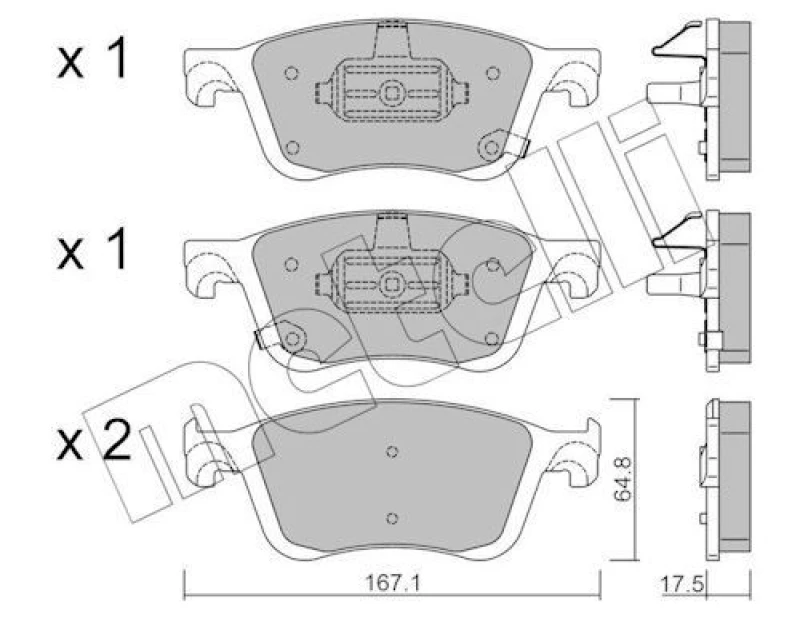Image of METELLI Brake pad set METELLI 22-1382-0