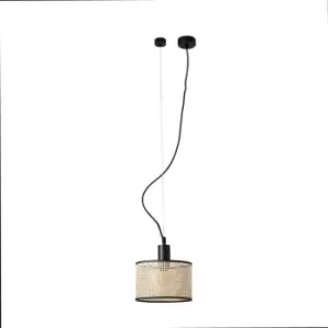 image of Faro Mambo Black, Rattan Pendant Lamp Ø210