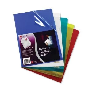 Image of Rexel Nyrex A4 Cut Flush Folders Green - 1 x Pack of 25 Folders
