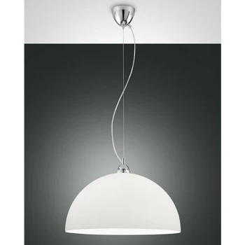 Image of Fabas Luce Lighting - Fabas Luce Nice Dome Pendant Ceiling Lights White Glass, E27