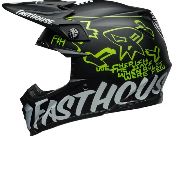 Image of Bell Moto-9S Flex Fasthouse MC Core Matte Black Yellow Offroad Helmet Size XL