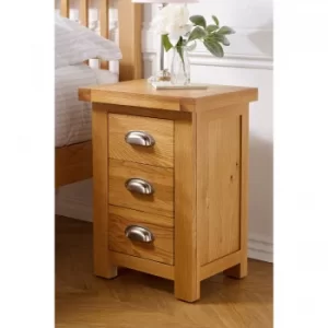 image of Woburn Small 3 Drawer Oak Bedside