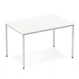 Image of Impulse Straight Table 1200 White Box Frame Leg Silver