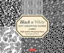 Image of Black and White Gift Wrapping Papers - 6 sheets : 6 Sheets of High-Quality 18 x 24" Wrapping Paper