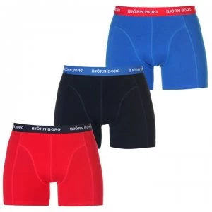 image of Bjorn Borg 3 Pack Contrast Trunks - Nvy/Red/Blu