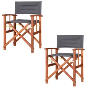 Image of Padded Chair Wood Indoor Outdoor Chairs Garden Patio 2x Anthracite