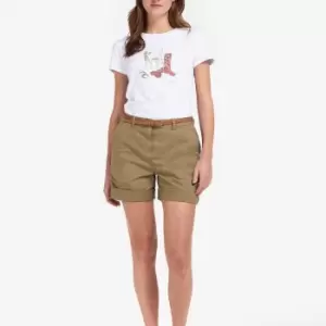 Image of Barbour Womens Barbour Chino Shorts - Khaki - UK 8