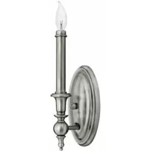 image of Wall Light Tall Candle Sleeve Finials & Ball Shape Antique Nickel LED E14 60W