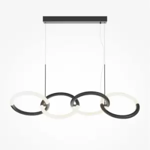 image of Maytoni Node Modern 4 Light Bar Pendant Ceiling Light Black Integrated LED 3000K