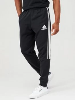 Image of Adidas 3 Stripe Panel Pants - Black/White