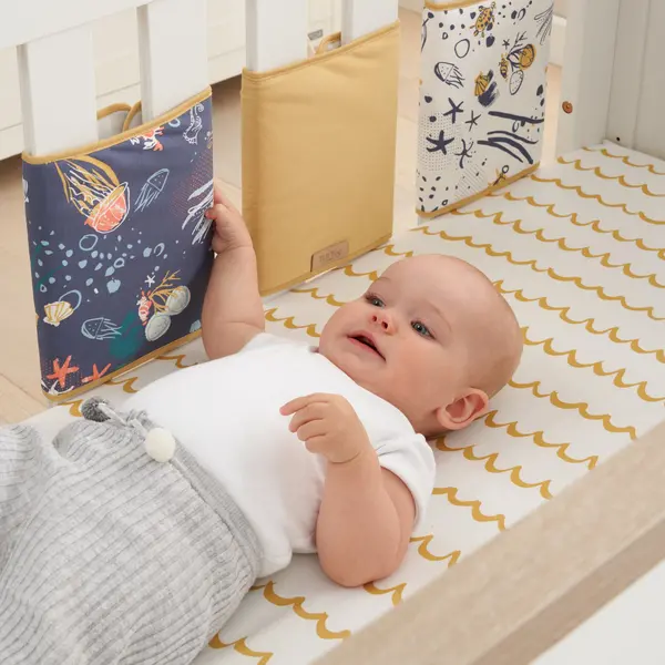 Image of Tutti Bambini Pack of 6 Cot Wraps Blue/Yellow/White
