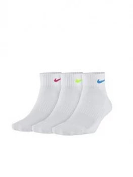 Image of Nike Everyday Cushion 3 Pack Socks White Size M Women