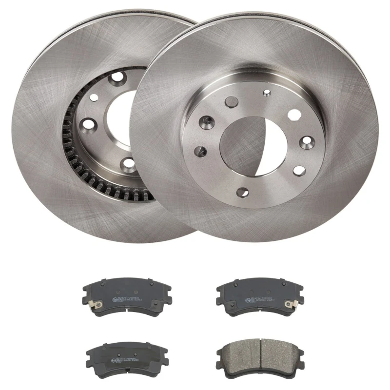 Image of RIDEX 3405B2716 Brake disc and pads set Front Axle, Brake Disc Type: internally vented, with acoustic wear warning Brake Set,disc brakes (3405)