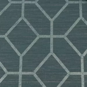Image of Boutique Asscher Teal Geometric Textured Wallpaper