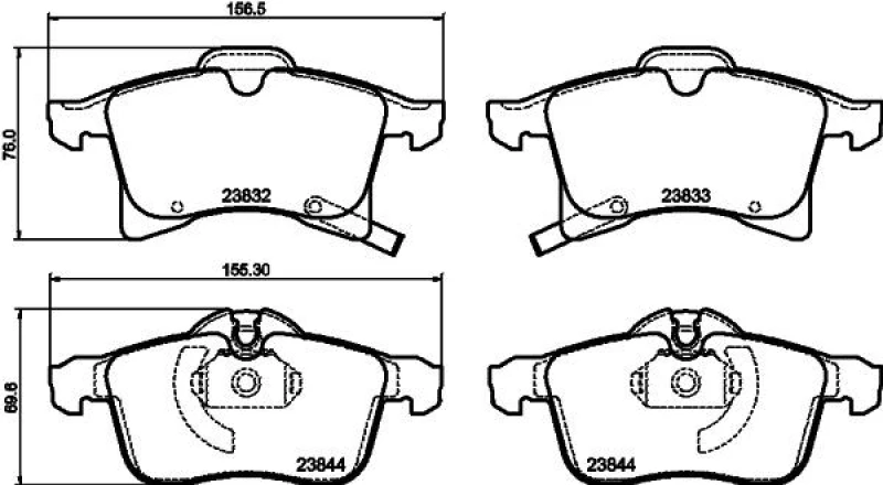 Image of HELLA Brake pad set HELLA 8DB 355 009-221