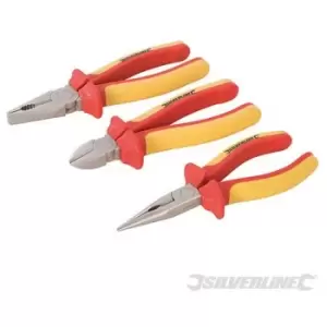 image of 282501) vde Expert Pliers Set 3pce 3pce - Silverline