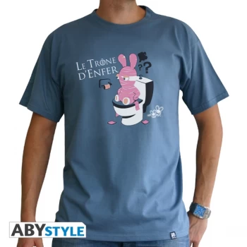 Image of Lapins Cretins - Throne Mens Small T-Shirt - Blue