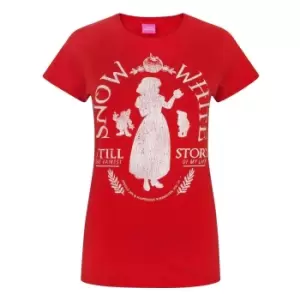 Image of Disney Womens/Ladies Snow White Distressed T-Shirt (Large) (Red)