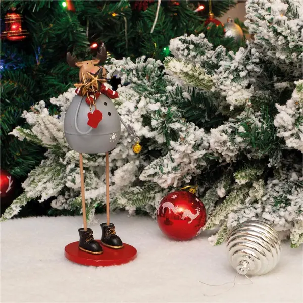 image of Reindeer Standing 22cm Metal Christmas Decoration Ornament ELV-840601