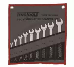 Image of Teng Tools 6509AF 9 Piece Imperial Combination Spanner Set